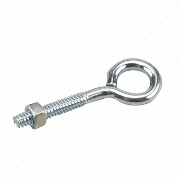 Onward Mfg Onward Eye Bolt with Nut, 3/16 in Dia Eye, 40 lb Working Load, Steel, Zinc 2102XB